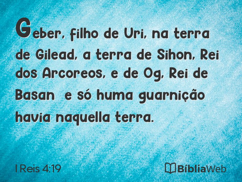 I Reis 4:19 em imagem para compartilhar