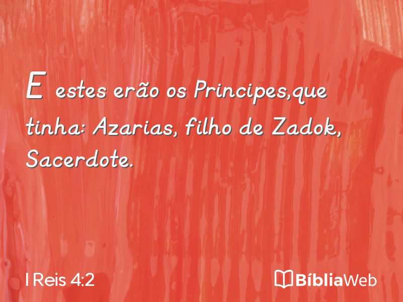 I Reis 4:2 em imagem para compartilhar