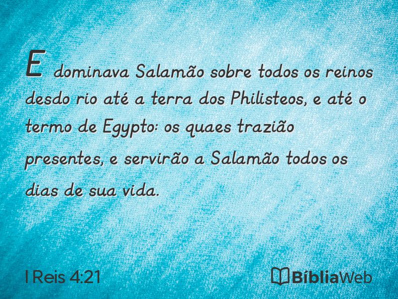 I Reis 4:21 em imagem para compartilhar