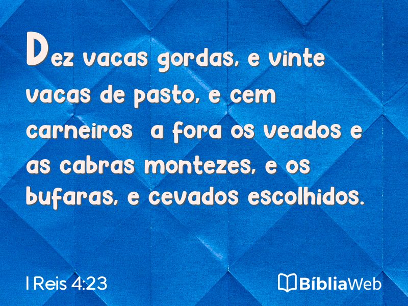 I Reis 4:23 em imagem para compartilhar