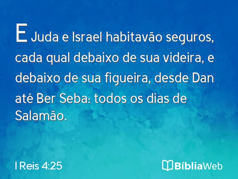 I Reis 4:25 em imagem para compartilhar