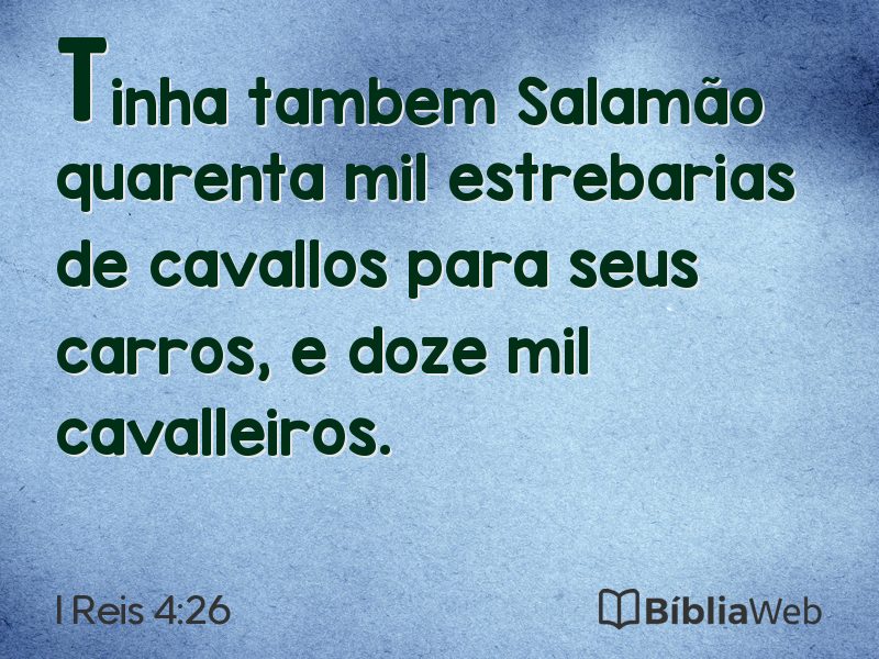 I Reis 4:26 em imagem para compartilhar