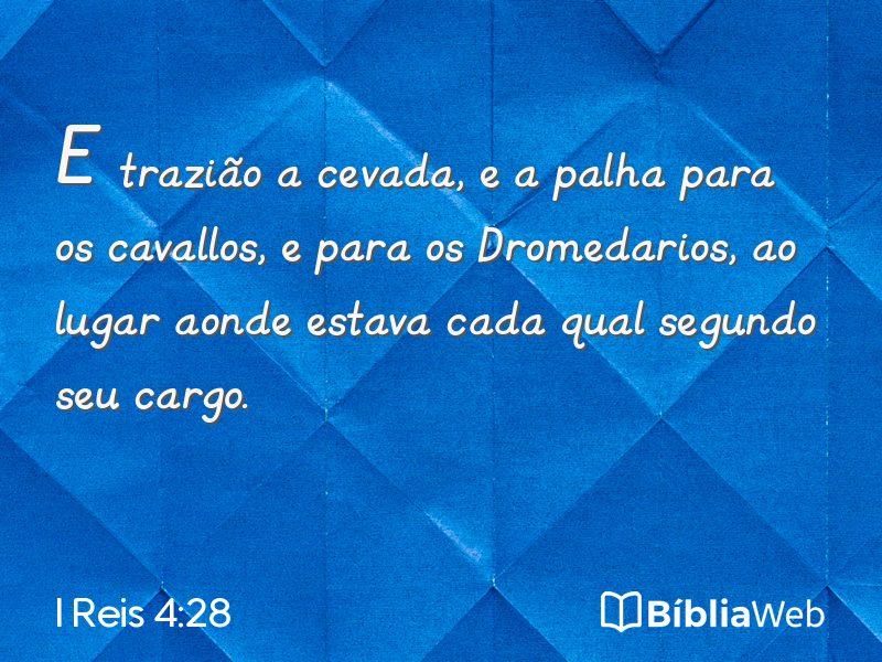 I Reis 4:28 em imagem para compartilhar