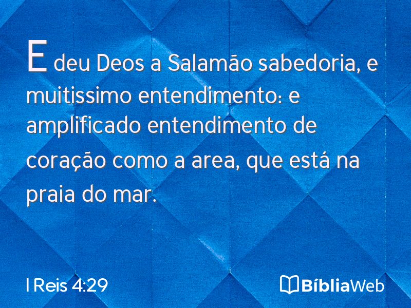 I Reis 4:29 em imagem para compartilhar