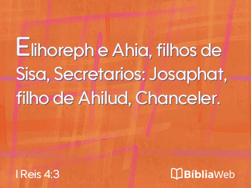 I Reis 4:3 em imagem para compartilhar
