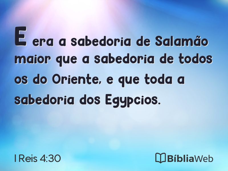 I Reis 4:30 em imagem para compartilhar