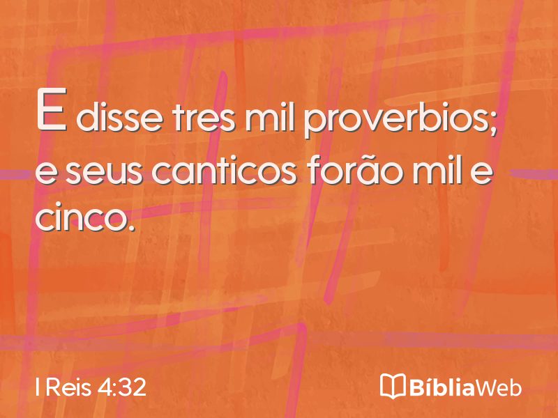 I Reis 4:32 em imagem para compartilhar