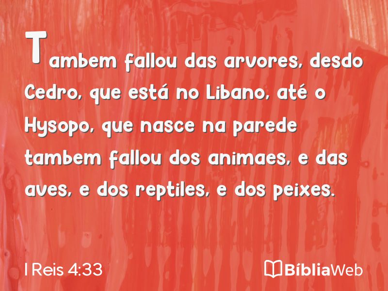 I Reis 4:33 em imagem para compartilhar