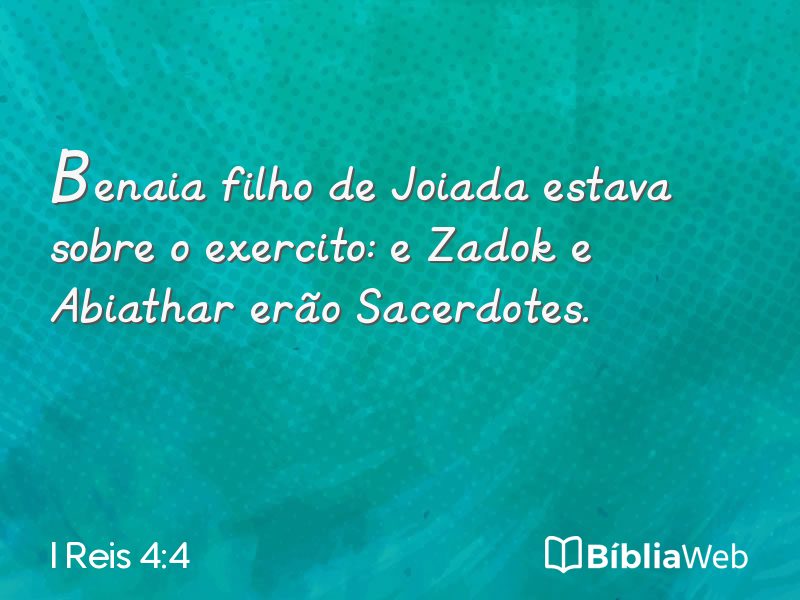 I Reis 4:4 em imagem para compartilhar