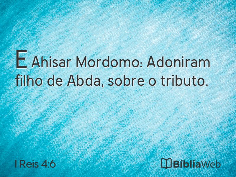 I Reis 4:6 em imagem para compartilhar