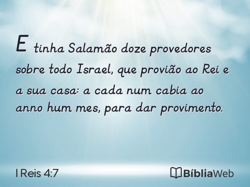 I Reis 4:7 em imagem para compartilhar