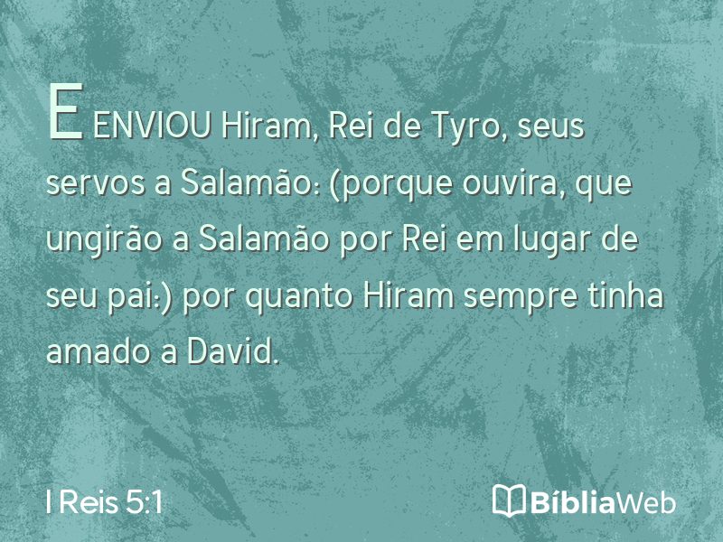 I Reis 5:1 em imagem para compartilhar
