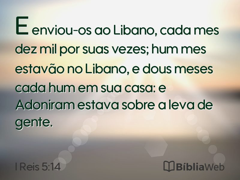 I Reis 5:14 em imagem para compartilhar