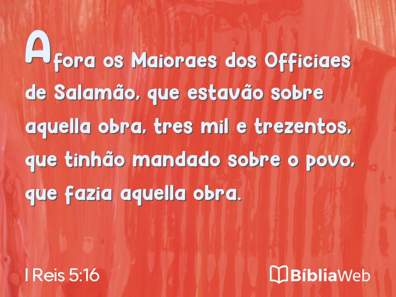 I Reis 5:16 em imagem para compartilhar