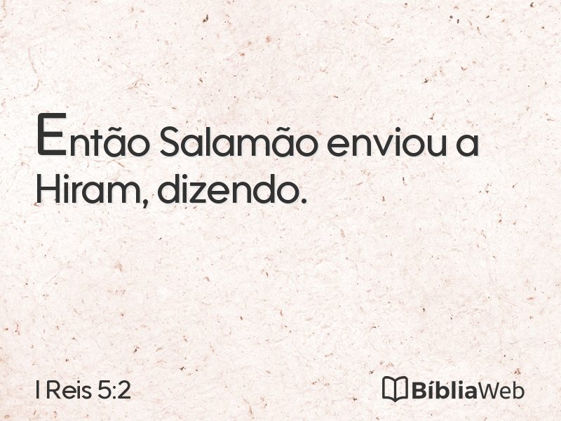 I Reis 5:2 em imagem para compartilhar