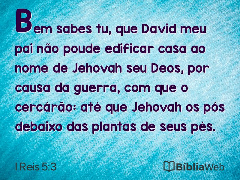 I Reis 5:3 em imagem para compartilhar