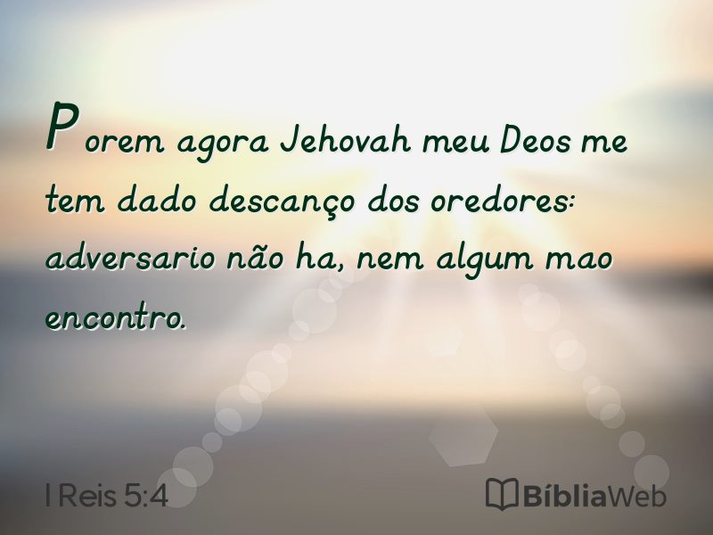 I Reis 5:4 em imagem para compartilhar