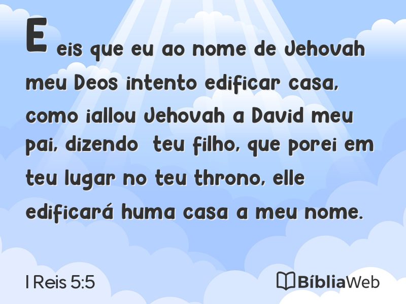 I Reis 5:5 em imagem para compartilhar