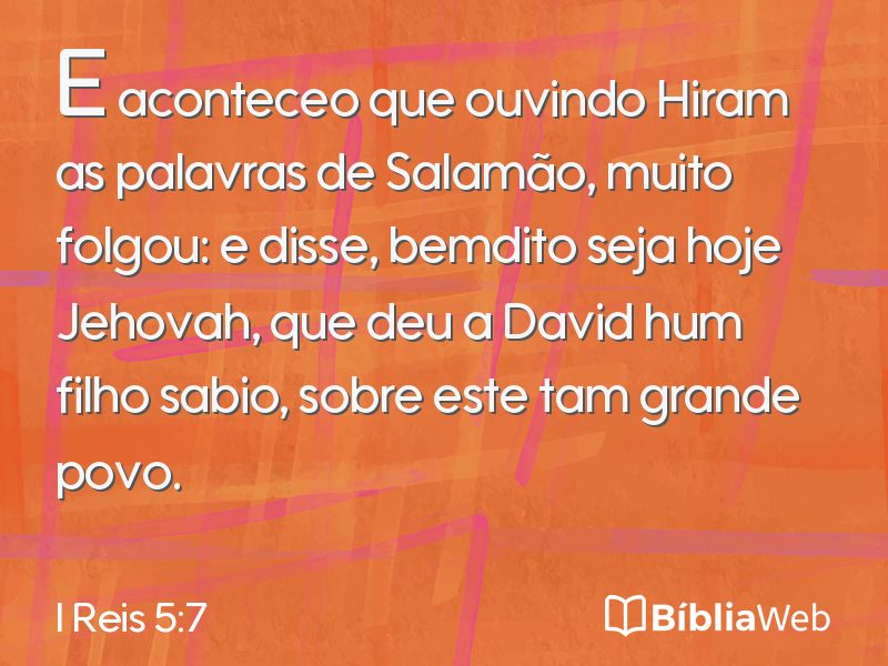 I Reis 5:7 em imagem para compartilhar