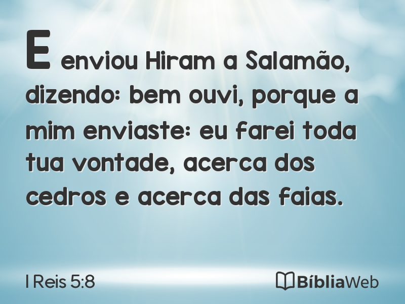 I Reis 5:8 em imagem para compartilhar