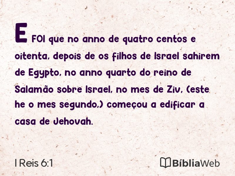 I Reis 6:1 em imagem para compartilhar