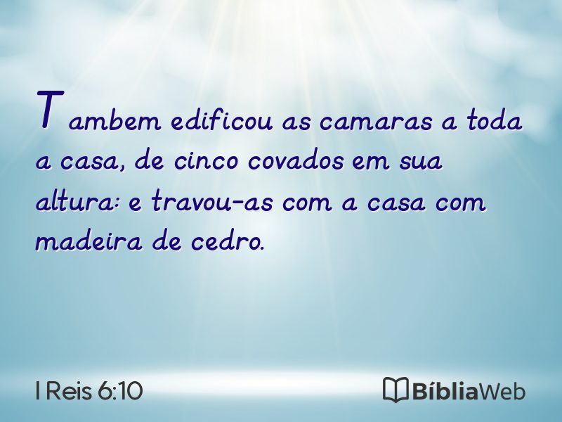 I Reis 6:10 em imagem para compartilhar