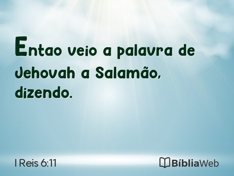 I Reis 6:11 em imagem para compartilhar