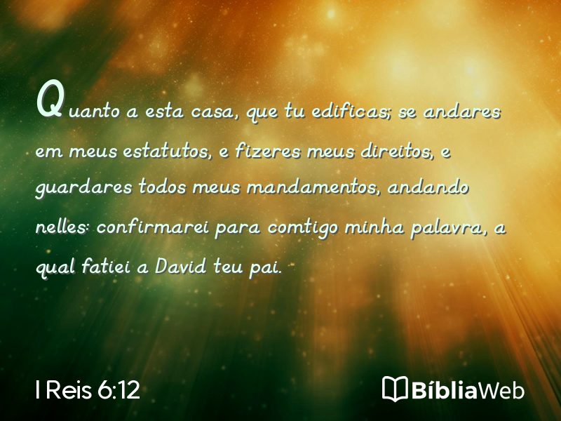 I Reis 6:12 em imagem para compartilhar