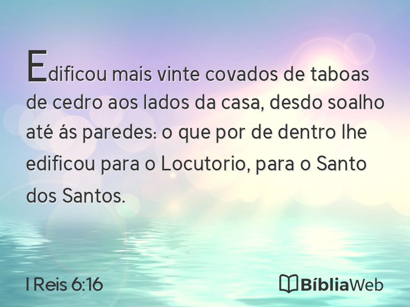 I Reis 6:16 em imagem para compartilhar