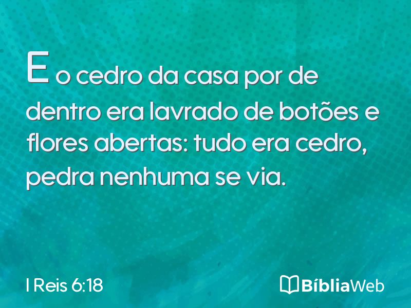 I Reis 6:18 em imagem para compartilhar