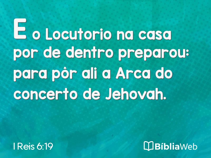 I Reis 6:19 em imagem para compartilhar