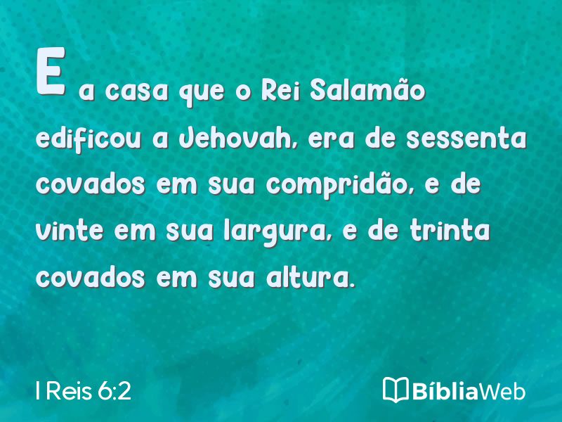 I Reis 6:2 em imagem para compartilhar