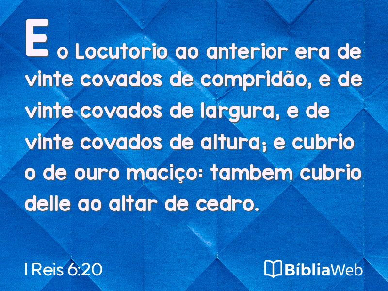 I Reis 6:20 em imagem para compartilhar