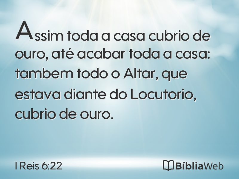 I Reis 6:22 em imagem para compartilhar