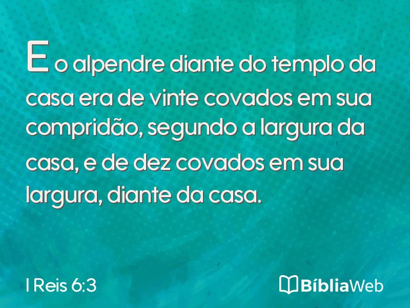 I Reis 6:3 em imagem para compartilhar