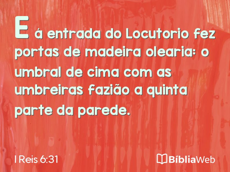 I Reis 6:31 em imagem para compartilhar