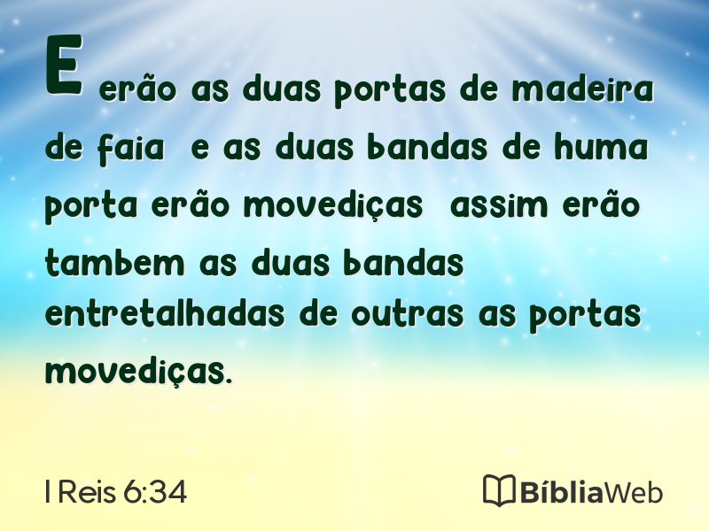 I Reis 6:34 em imagem para compartilhar