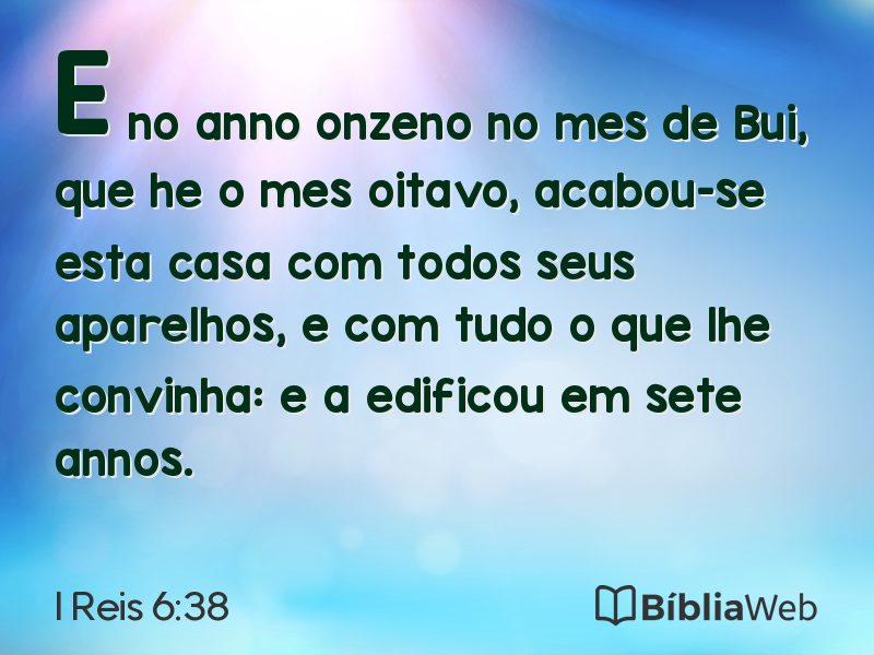 I Reis 6:38 em imagem para compartilhar
