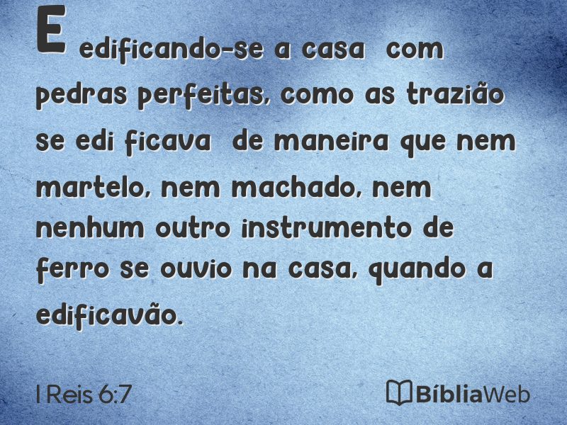 I Reis 6:7 em imagem para compartilhar