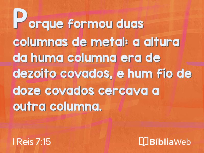 I Reis 7:15 em imagem para compartilhar