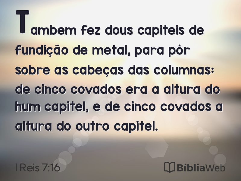 I Reis 7:16 em imagem para compartilhar