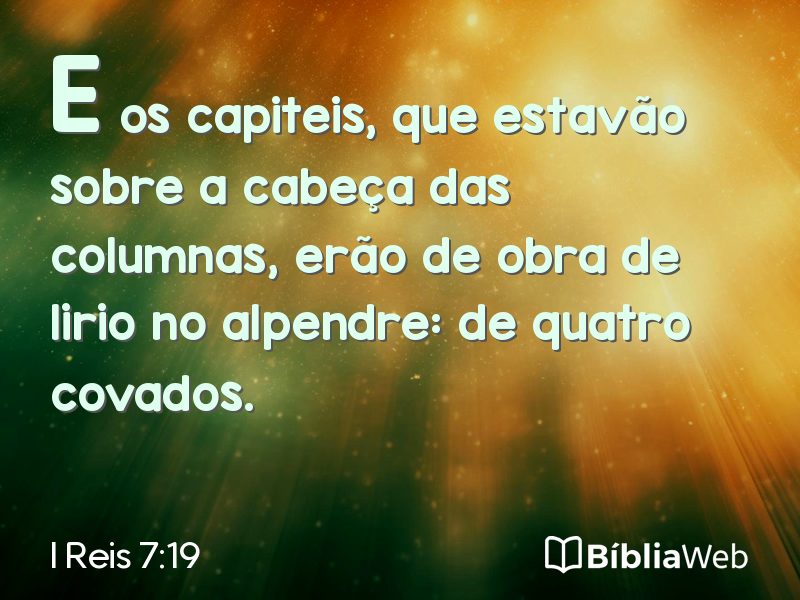 I Reis 7:19 em imagem para compartilhar