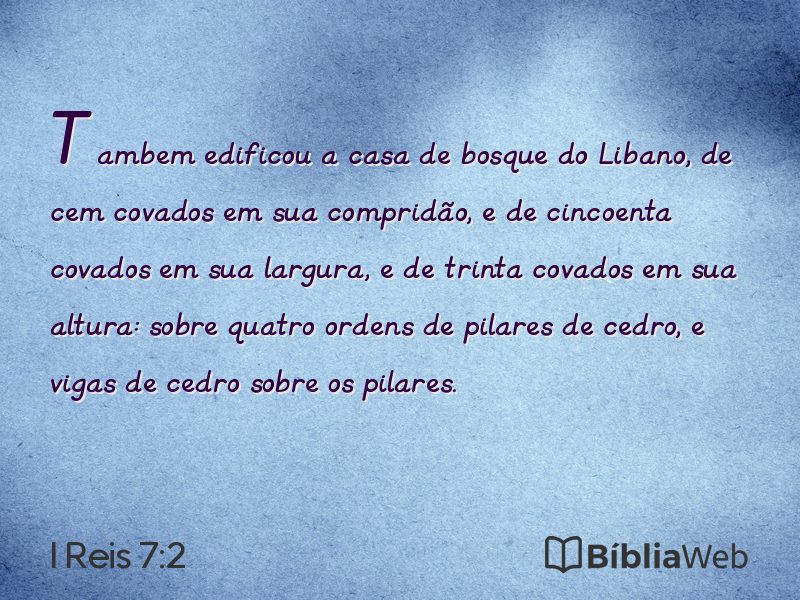 I Reis 7:2 em imagem para compartilhar
