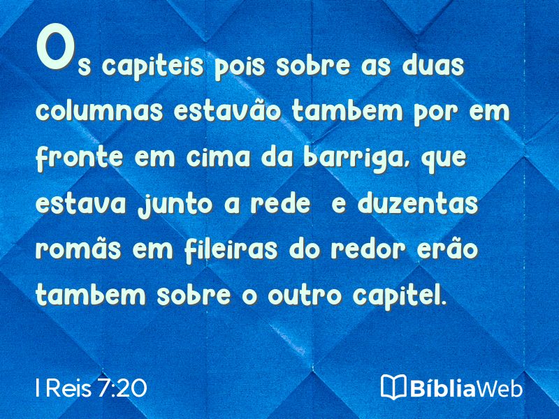 I Reis 7:20 em imagem para compartilhar