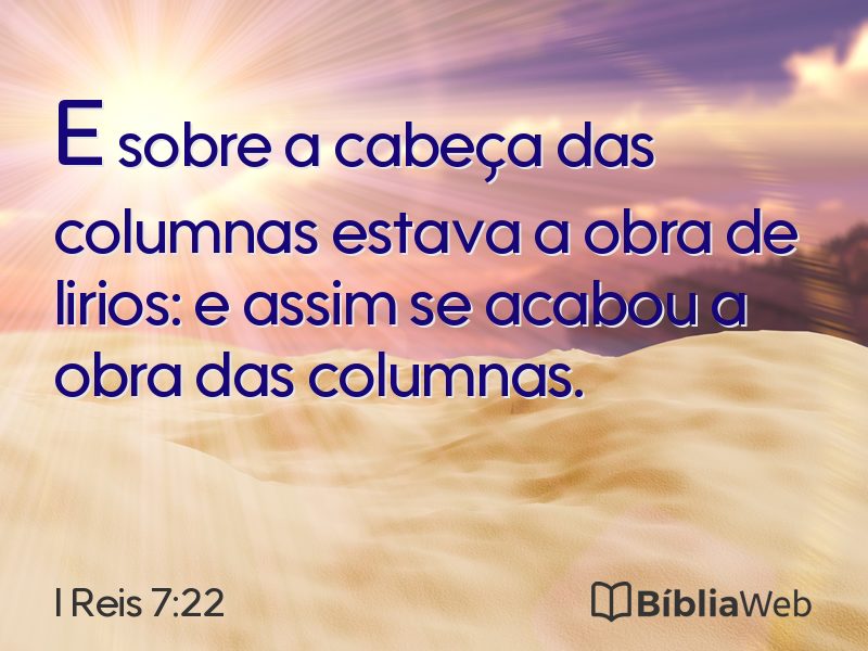 I Reis 7:22 em imagem para compartilhar