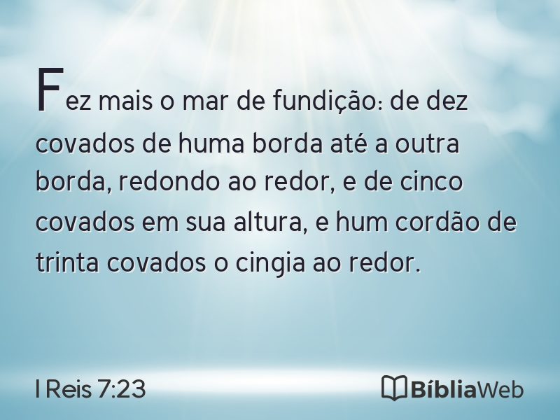 I Reis 7:23 em imagem para compartilhar