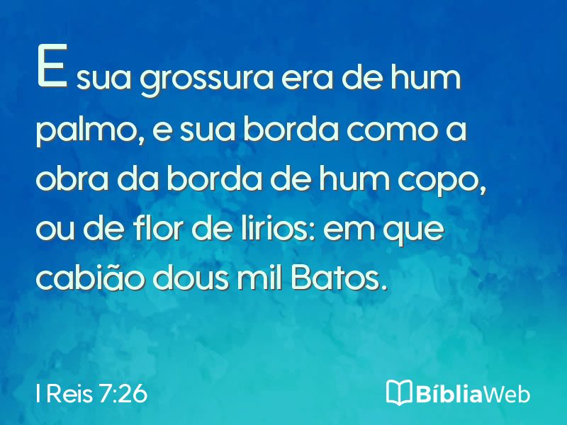 I Reis 7:26 em imagem para compartilhar
