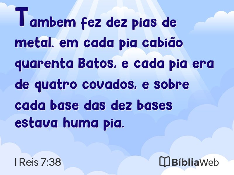 I Reis 7:38 em imagem para compartilhar