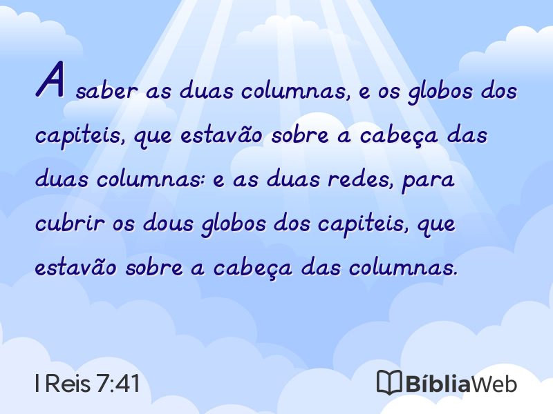 I Reis 7:41 em imagem para compartilhar