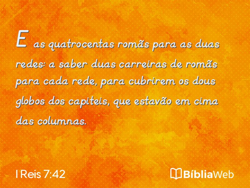 I Reis 7:42 em imagem para compartilhar